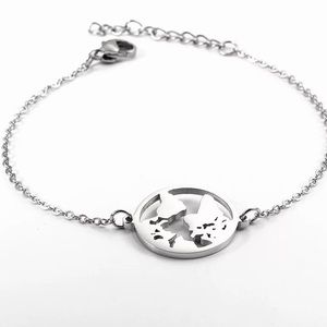 World 🌎 Map Pendant Bracelet